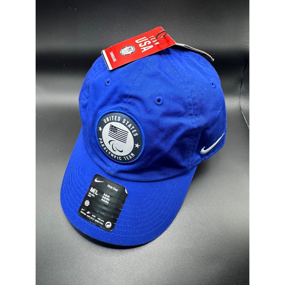 Nike‎ Club Cap United States Paralympic Team USA Hat Blue Adjustable M/L NEW